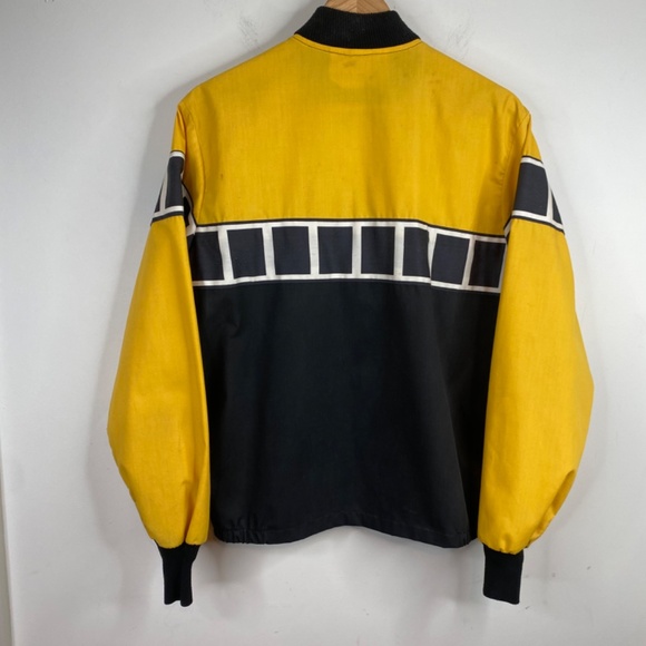 VTG Yamaha Jacket M 70s Unlined Yellow Motocross Moto Racing Medal Patch Pocket - Picture 7 of 14